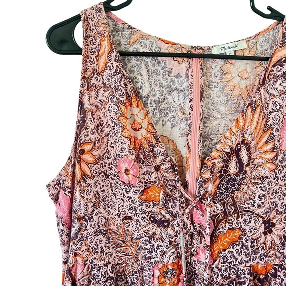 Madewell Lace-Up Ruffle-Hem Midi Dress in Bali Blooms - Picture 10 of 10